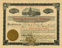 American Connoisseur Co. - Stock Certificate